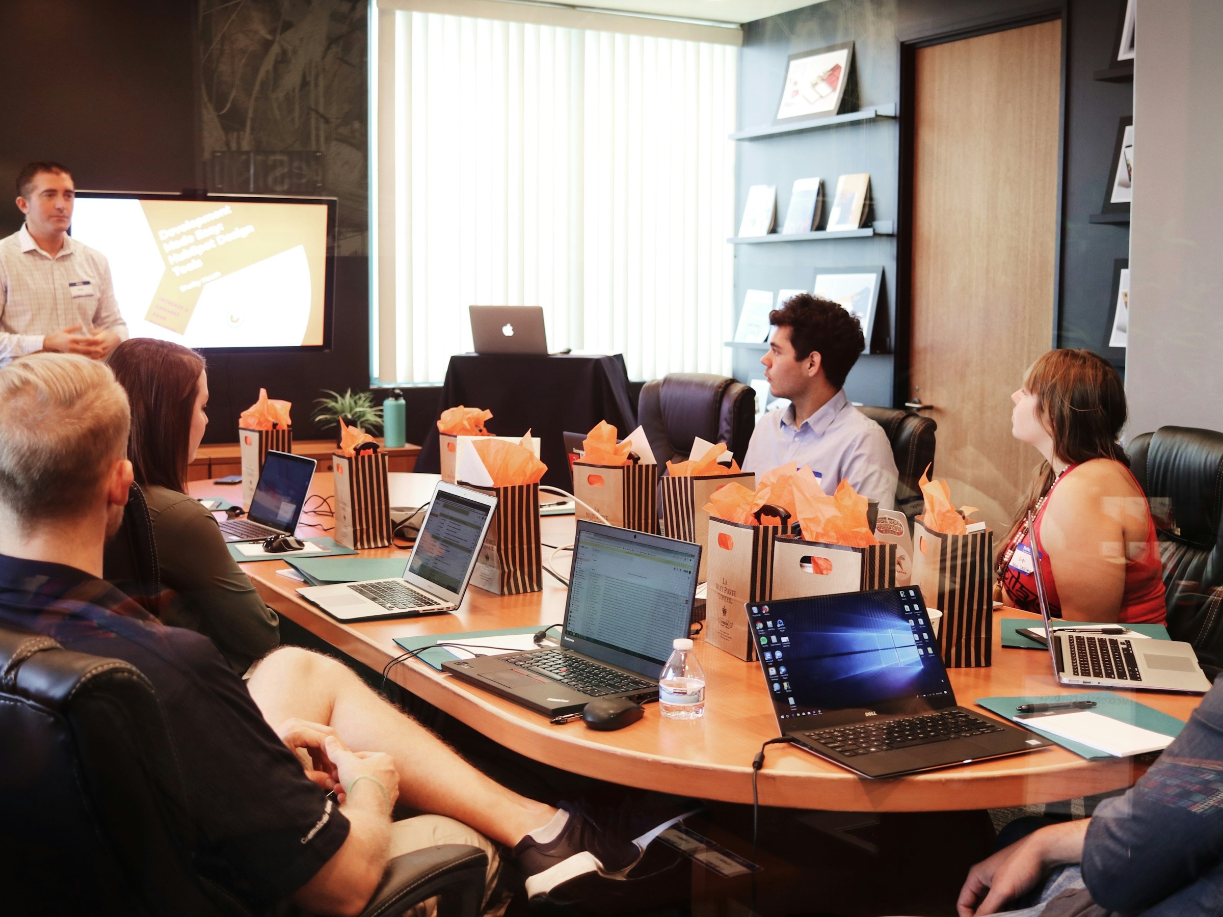 Professional consultancy team in a boardroom meeting